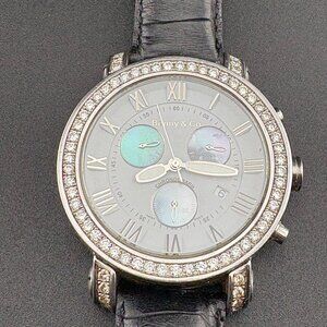 RARE !! Benny & Co. SM549 - 2.35 TCW Diamond & Stainless Steel Watch 44.5mm # 12